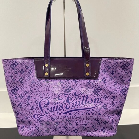 Louis Vuitton Takashi Murakami Purple Cosmic Tote Bag (140256) - Picture 1 of 13